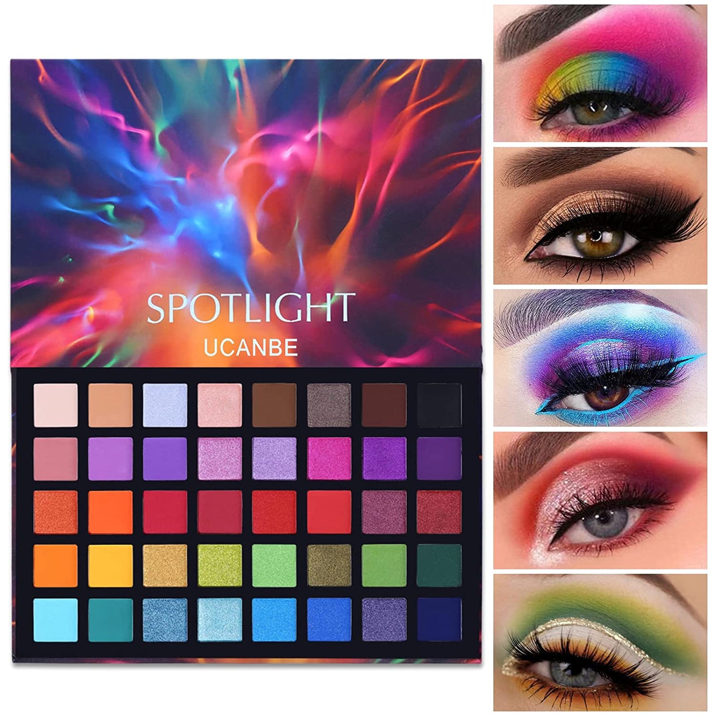 Unleash Your Creativity with the UCANBE Spotlight 40 Color Eyeshadow Palette - Highly Pigmented Matte and Shimmer Shades for Stunning, Long-Lasting Looks