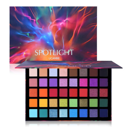 Unleash Your Creativity with the UCANBE Spotlight 40 Color Eyeshadow Palette - Highly Pigmented Matte and Shimmer Shades for Stunning, Long-Lasting Looks