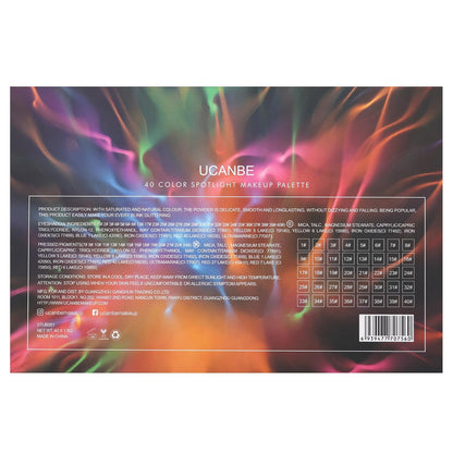 Unleash Your Creativity with the UCANBE Spotlight 40 Color Eyeshadow Palette - Highly Pigmented Matte and Shimmer Shades for Stunning, Long-Lasting Looks