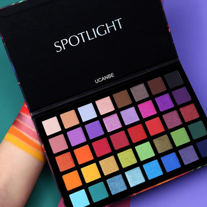 Unleash Your Creativity with the UCANBE Spotlight 40 Color Eyeshadow Palette - Highly Pigmented Matte and Shimmer Shades for Stunning, Long-Lasting Looks