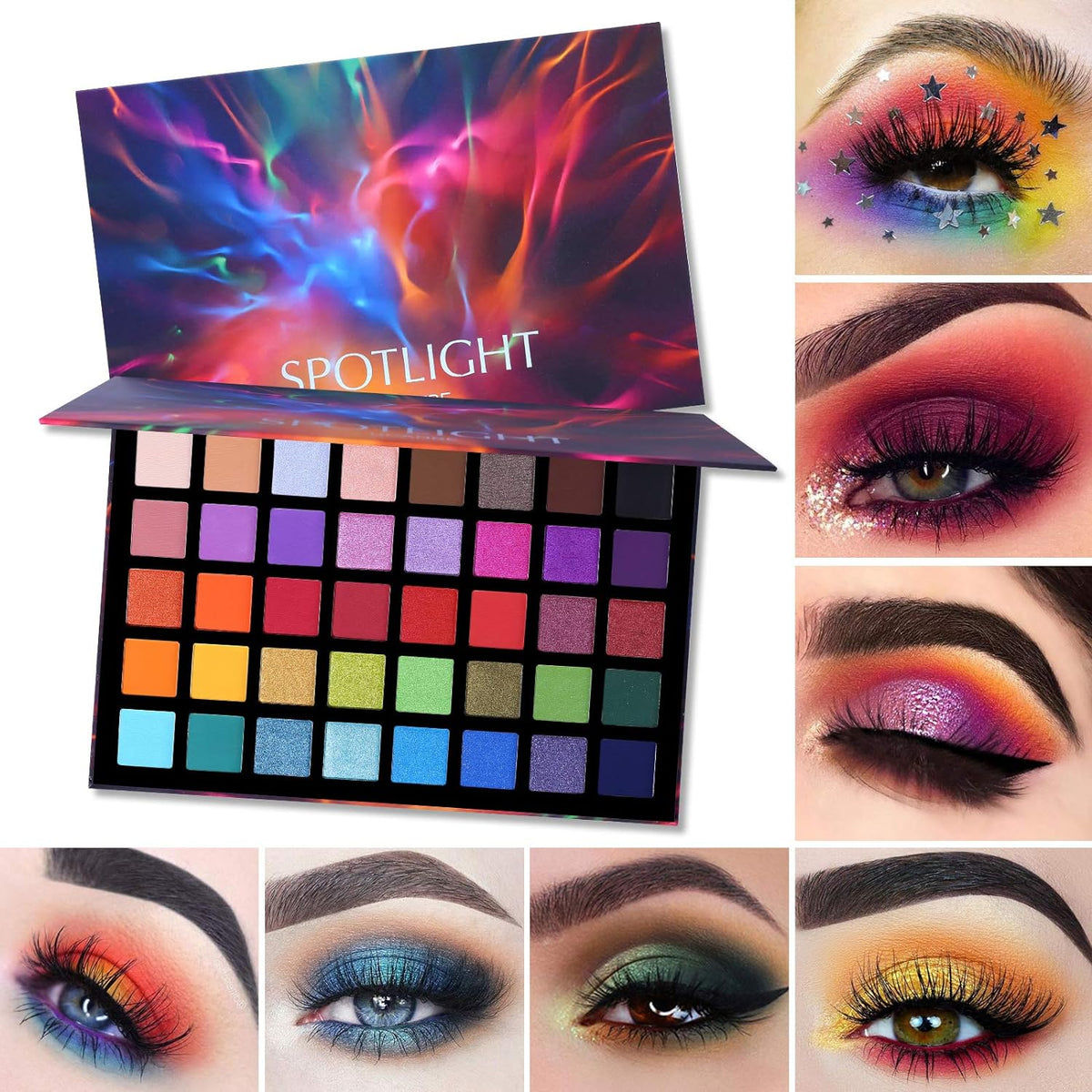 Unleash Your Creativity with the UCANBE Spotlight 40 Color Eyeshadow Palette - Highly Pigmented Matte and Shimmer Shades for Stunning, Long-Lasting Looks
