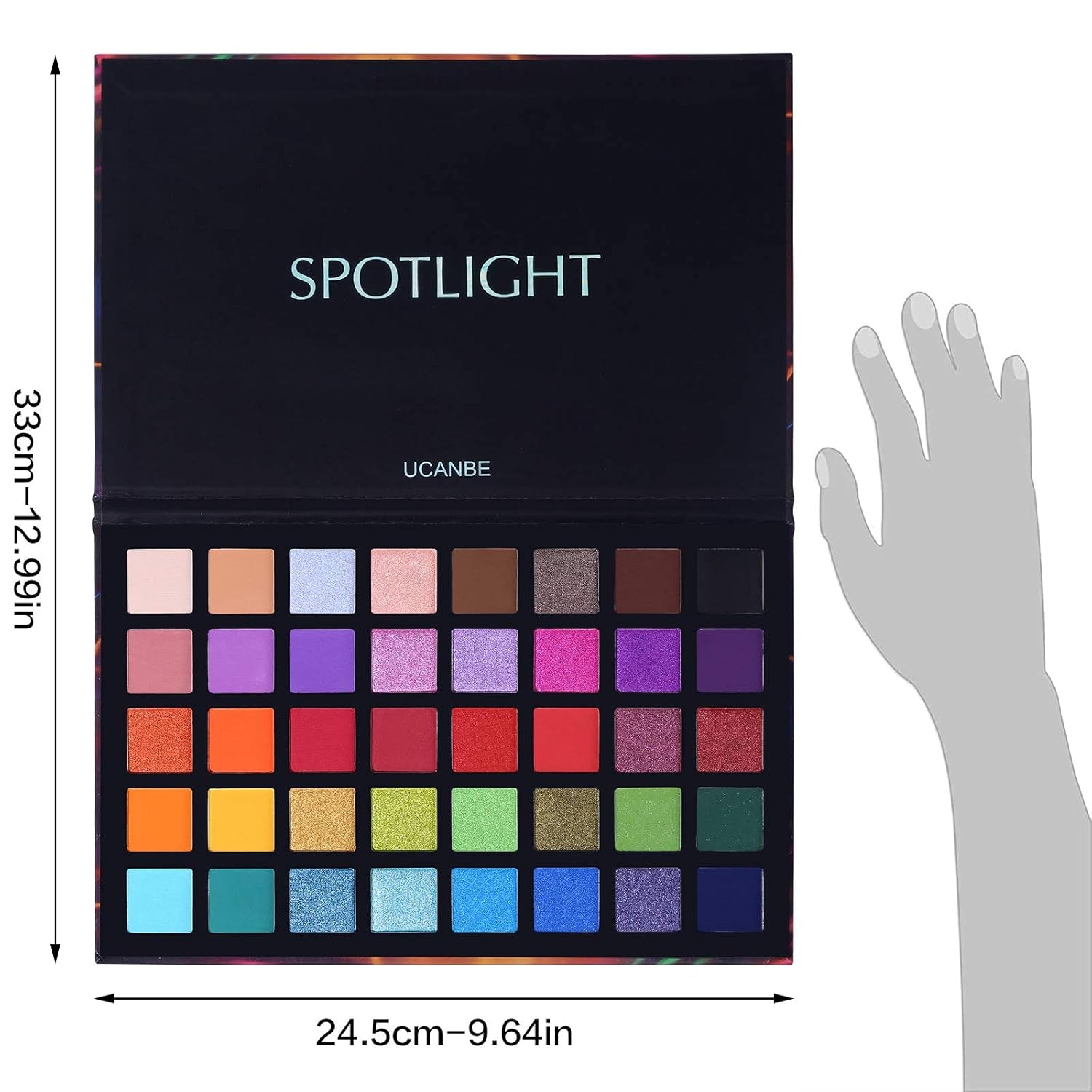 Unleash Your Creativity with the UCANBE Spotlight 40 Color Eyeshadow Palette - Highly Pigmented Matte and Shimmer Shades for Stunning, Long-Lasting Looks